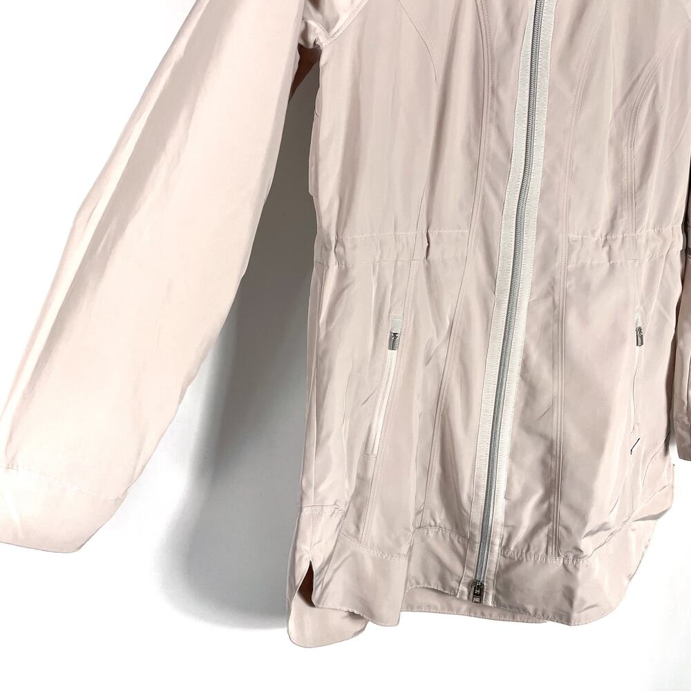 Athleta Drip Drop Jacket Pink Full Zip Hooded Water Repellent Rain Coat‎ Sz XS - Picture 5 of 11
